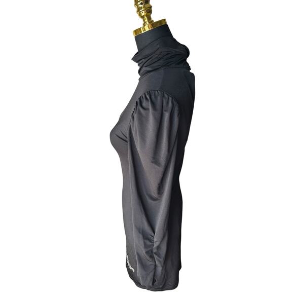 Y2K Apple Bottoms Black Long Sleeve Turtleneck Open Back Mini Dress Size Small - Picture 3 of 6